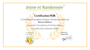 Diplôme de certification FFJR Béatrice Hubert